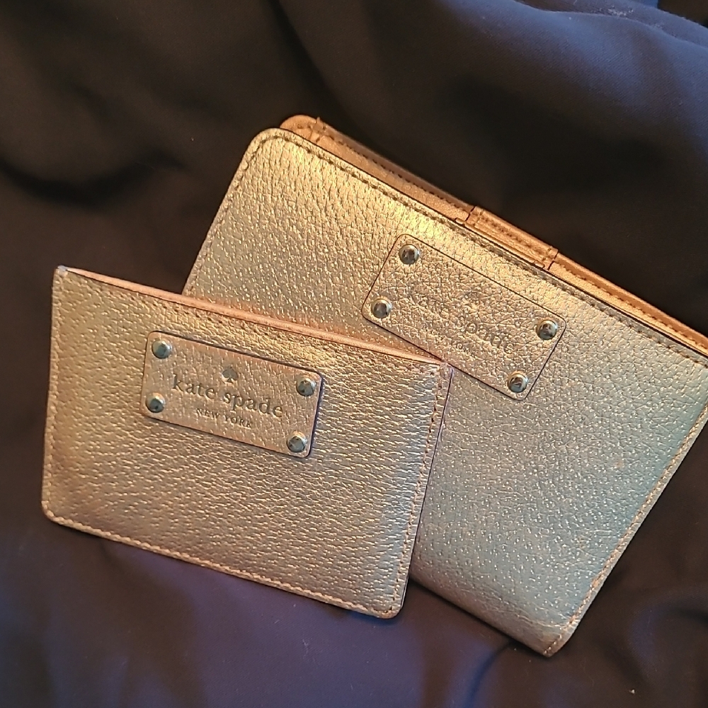 Kate Spade Metallic Gold Wallet and Card Holder